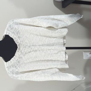 Cropped White American Eagle Sweater